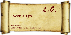 Lorch Olga névjegykártya